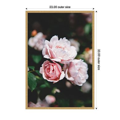 Sylvie Delicate Light Pink Rose Floral Framed Canvas by Patricia Hasz