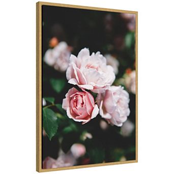 Sylvie Delicate Light Pink Rose Floral Framed Canvas by Patricia Hasz