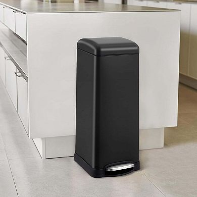 8 Gallon Step Stainless Steel Bathroom Trash Can Garbage Can with Removable Inner Bucket