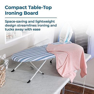 Foldable 32" Tabletop Ironing Board with Iron Rest Compact Travel Laundry
