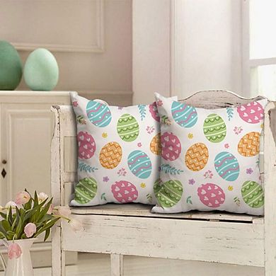 Easter Egg Throw Pillow Covers Spring Farmhouse Decor Pack of 2