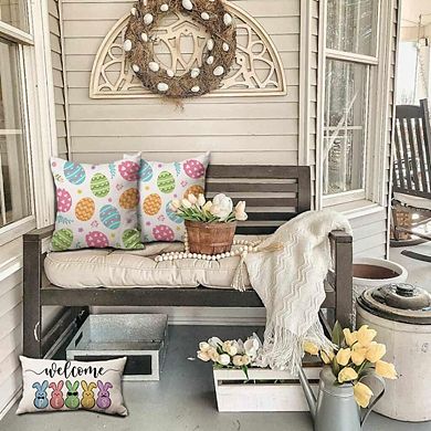 Easter Egg Throw Pillow Covers Spring Farmhouse Decor Pack of 2