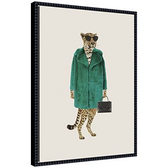 Sylvie Cool Stylish Trendy Leopard Framed Canvas by July Art Prints