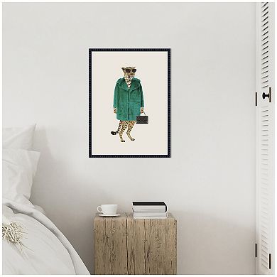 Sylvie Cool Stylish Trendy Leopard Framed Canvas by July Art Prints