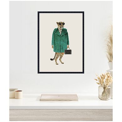 Sylvie Cool Stylish Trendy Leopard Framed Canvas by July Art Prints