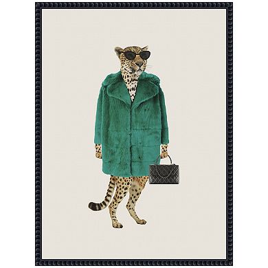 Sylvie Cool Stylish Trendy Leopard Framed Canvas by July Art Prints