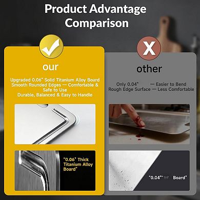 2 pieces Titanium Double-Sided Chopping Board Juice Groove Dishwasher Safe
