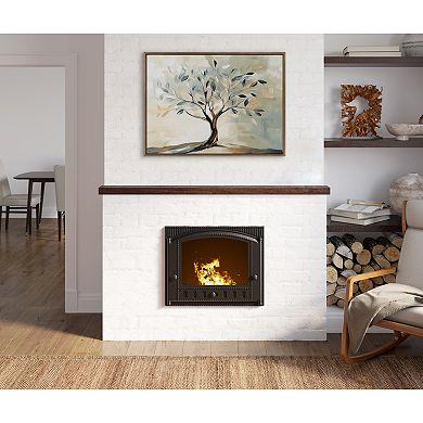 Sylvie Olive Tree Abstract Landscape Framed Canvas by The Creative Bunch Studio