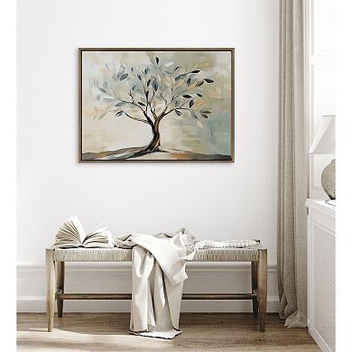 Sylvie Olive Tree Abstract Landscape Framed Canvas by The Creative Bunch Studio