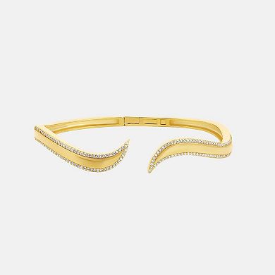 SHYMI Pave Outline Curl Cuff — 18K Gold-Filled, CZ, Open