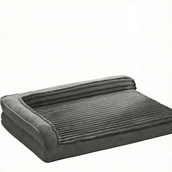 Dog Bed Waterproof Egg Foam Sofa L-Bolster Washable Removable Cover Non-Slip