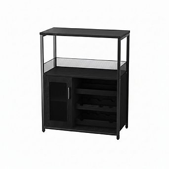 3 tier Wine Bar Cabinet, Detachable Wine Rack & Storage Buffet