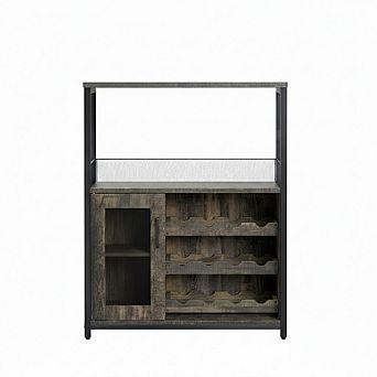3 tier Wine Bar Cabinet, Detachable Wine Rack & Storage Buffet