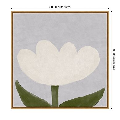 White Tulip by Gabrielly Guedes Framed Canvas Wall Art Print