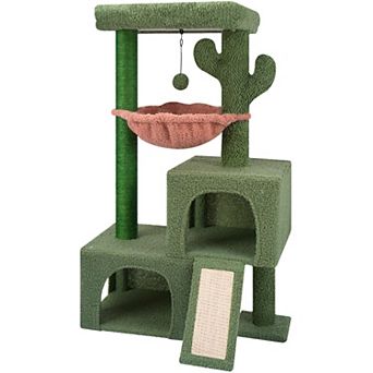 37.4" Cat Tree Tower Condo Activity Center Perch Hammock Balls