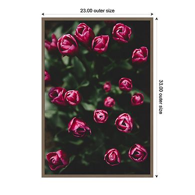 Sylvie Moody Dark Pink Tulips in Bloom Framed Canvas by Patricia Hasz