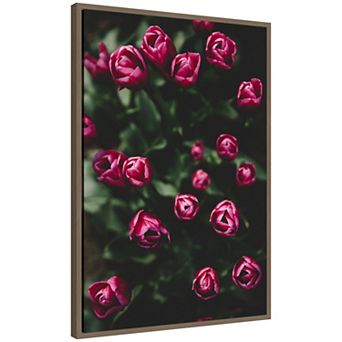 Sylvie Moody Dark Pink Tulips in Bloom Framed Canvas by Patricia Hasz