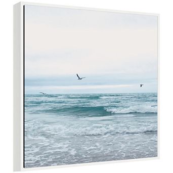 Sylvie Ocean Swim 2 Square Framed Canvas by Stephanie Klatt
