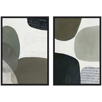 Shape Study No. 1 & No. 2 2 pc Framed Canvas Wall Art Set by Amy Lighthall