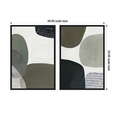 Shape Study No. 1 & No. 2 2 Piece Framed Canvas Wall Art Set by Amy Lighthall