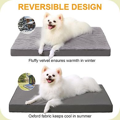 Deluxe Waterproof Dog Bed with Egg Foam & Washable Cover