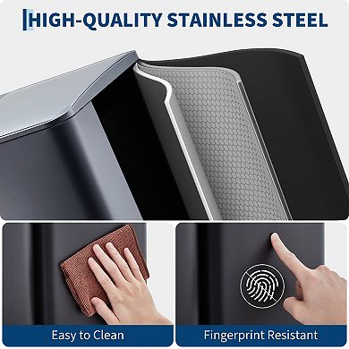 Triple Compartment Stainless Steel Trash and Recycling Can