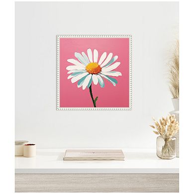 Sylvie Delicate Daisy 2 Pink Framed Canvas by The Creative Bunch Studio