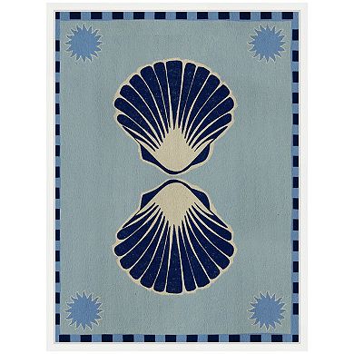 Sylvie Lush Duo 3 Seashells Framed Canvas by Shatha Al Dafai