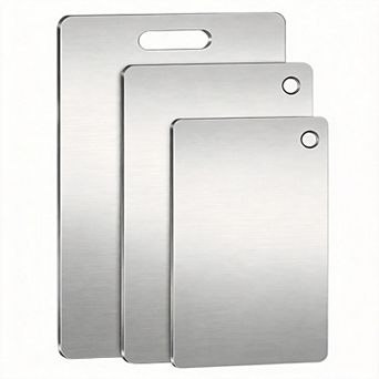 2026 3 pc Pure Titanium Double-Sided Kitchen Chopping Boards Food-Grade S M L