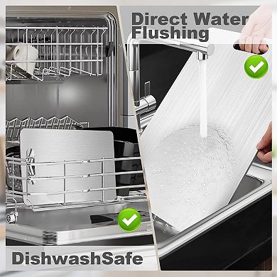 2026 3 pieces Pure Titanium Double-Sided Kitchen Chopping Boards Food-Grade S M L