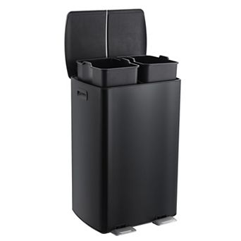 Stainless Steel Dual Compartment Step Trash and Recycling Bin