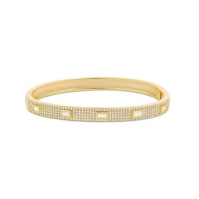 SHYMI Baguette & Pave Bangle — 18K Gold-Filled, CZ