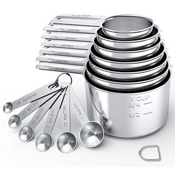 13 pc Stainless Steel Measuring Set Coffee Scoop Kitchen Tool