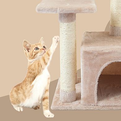Cute Cat Tree Kitten Tower Sisal Posts Jump Platform Activity Center