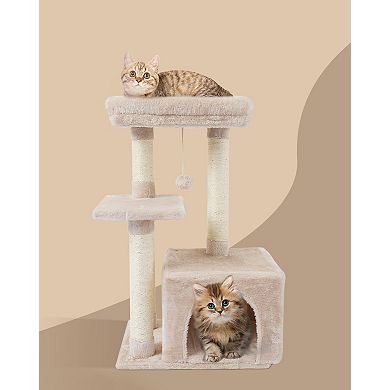 Cute Cat Tree Kitten Tower Sisal Posts Jump Platform Activity Center