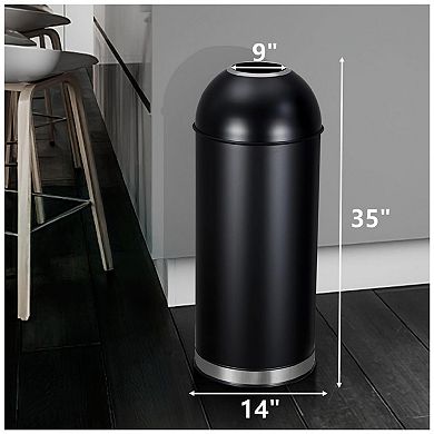 Round Open Top Stainless Steel Trash Can with Large Capacity