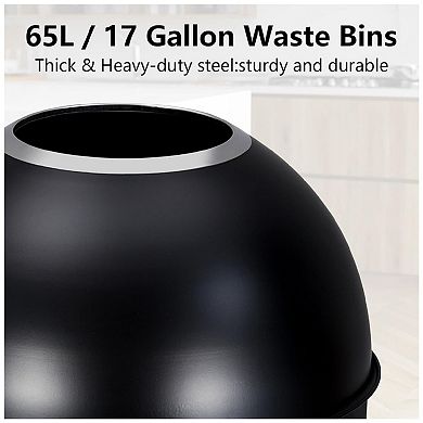 Round Open Top Stainless Steel Trash Can with Large Capacity