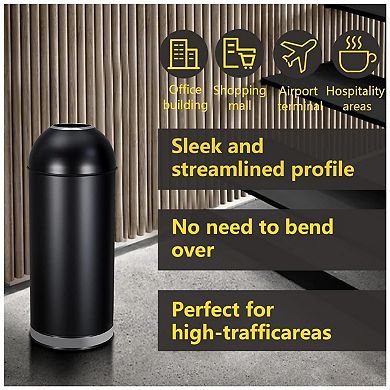 Round Open Top Stainless Steel Trash Can with Large Capacity