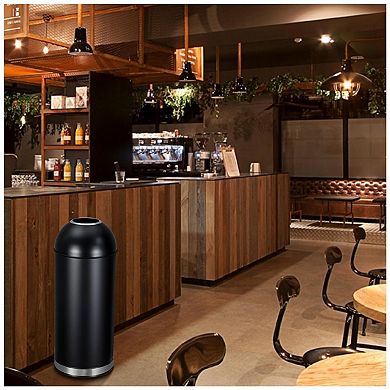 Round Open Top Stainless Steel Trash Can with Large Capacity