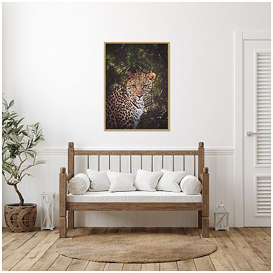 Sylvie Moody Leopard In The Rainforest Color Framed Canvas by Simon Te of Tai Prints