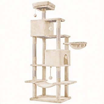 66" Multi-Level Cat Tree Sisal Posts Hammock Condo Play Tower
