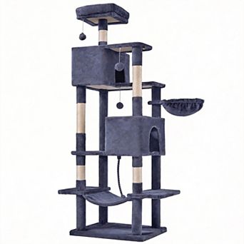 66" Multi-Level Cat Tree Sisal Posts Hammock Condo Play Tower