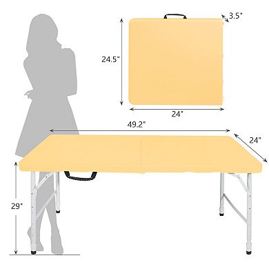 WOW PIONEER Portable Folding Table Indoor Outdoor Heavy Duty Camping Dining Utility