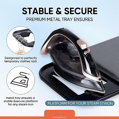 43x13" Adjustable Ironing Board Metal Frame Heat-Resistant Foldable