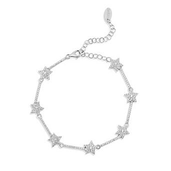 SHYMI Pavé Star Tennis Bracelet — .925 Silver, 14K Rose Gold-Plated, CZ, 6" + 2" Extender