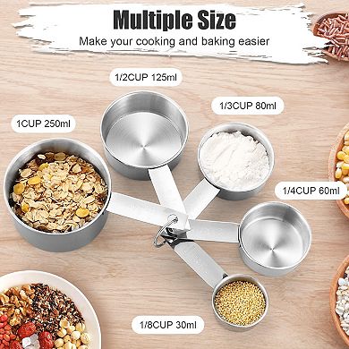 11-piece Stainless Steel Measuring Cups Spoons Set with Leveler