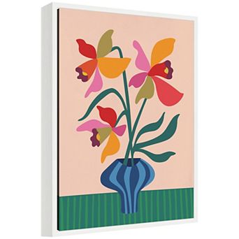 Sylvie Daffodils and Vase Framed Canvas by Rachel Lee