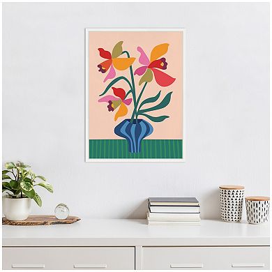 Sylvie Daffodils and Vase Framed Canvas by Rachel Lee