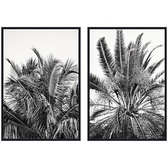 Palms No. 13 & No.15 2 pc Framed Canvas Wall Art Set by Alicia Bock