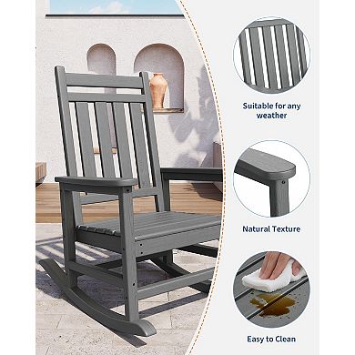 ANIXOL Oversized All-Weather Outdoor Rocking Chair
